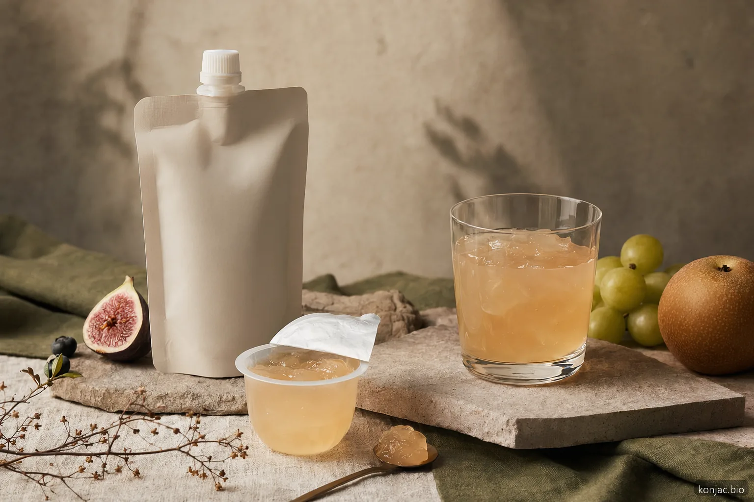 konjac jelly formats include cups, pouches, and drinkable gels, each suited to different snack occasions