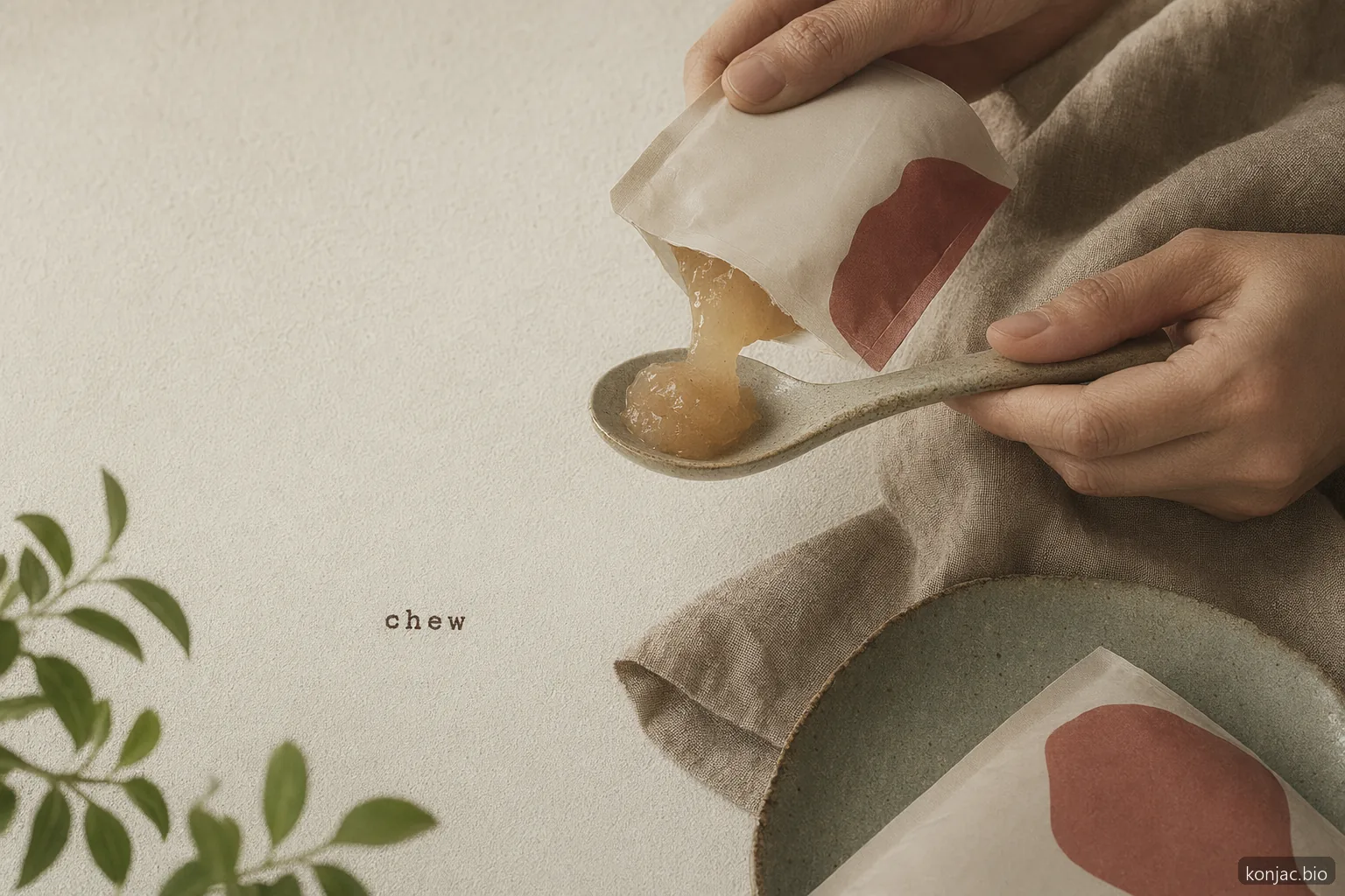 drink konjac jelly should be eaten in small spooned portions and chewed slowly rather than swallowed quickly