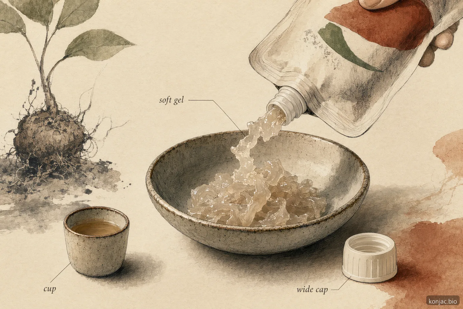 drinkable konjac jelly safety depends on soft breakable gel, small servings, and pouch openings that control flow.