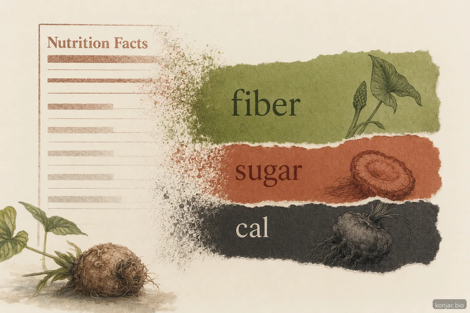 jelly.b drinkable konjac jelly labels should be checked for fiber, sugar, calories, sweeteners, and serving size