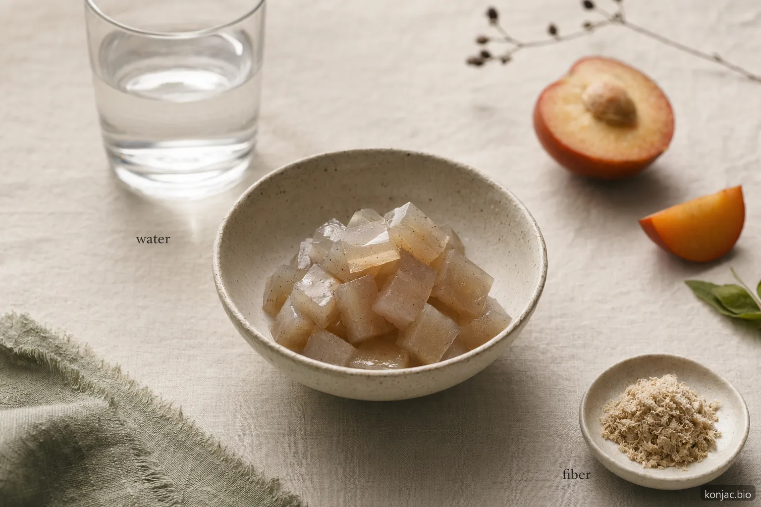 konjac jelly benefits include a water-rich gel texture that can support portionable, weight-conscious snacking