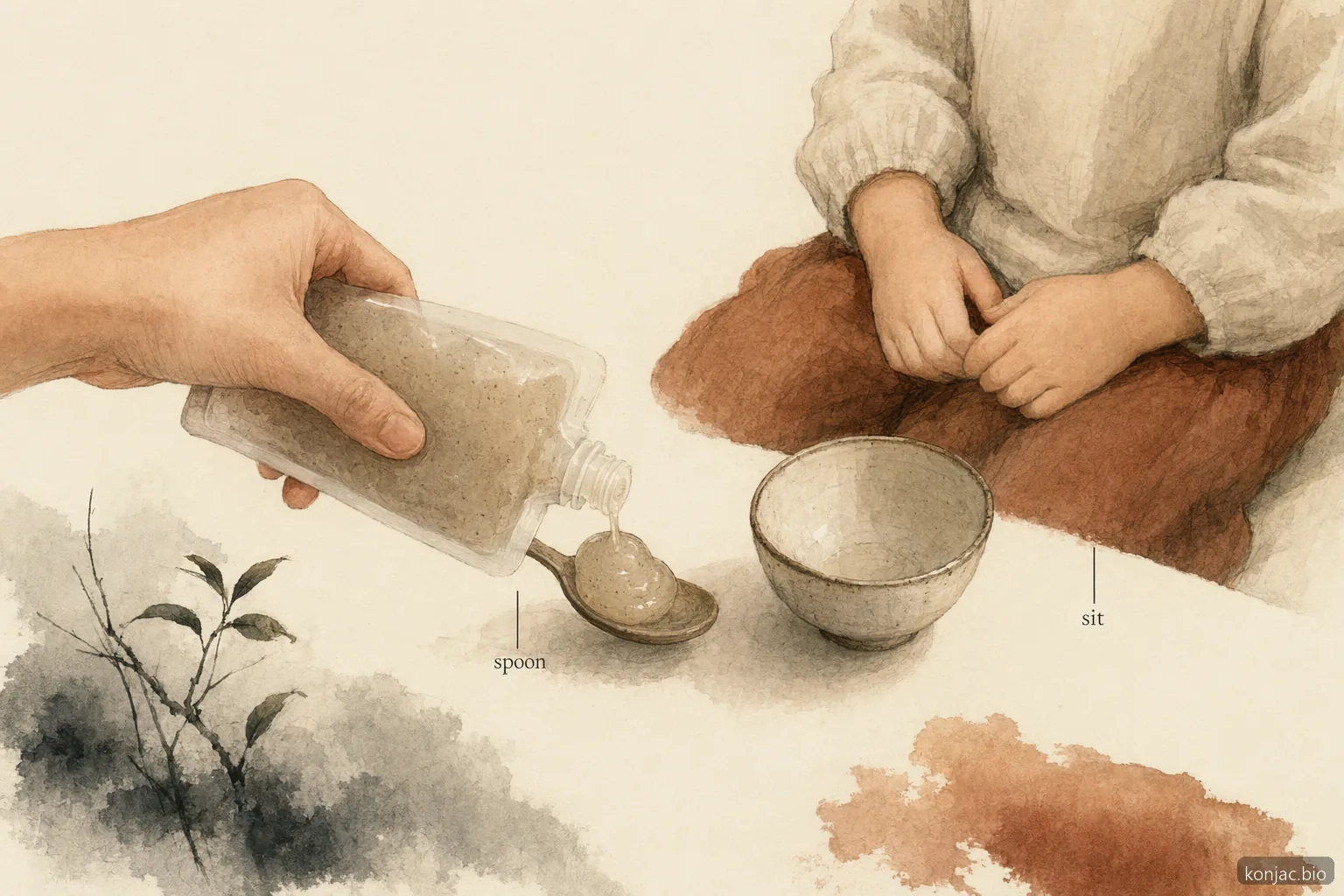 konjac jelly costco safety guide shows jelly served by spoon while a child stays seated and supervised