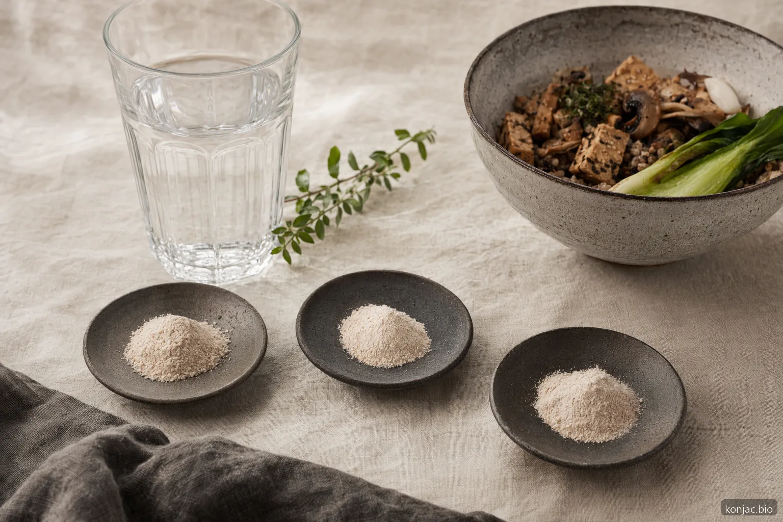 konjac and weight loss dosing works best when glucomannan is taken with water before meals