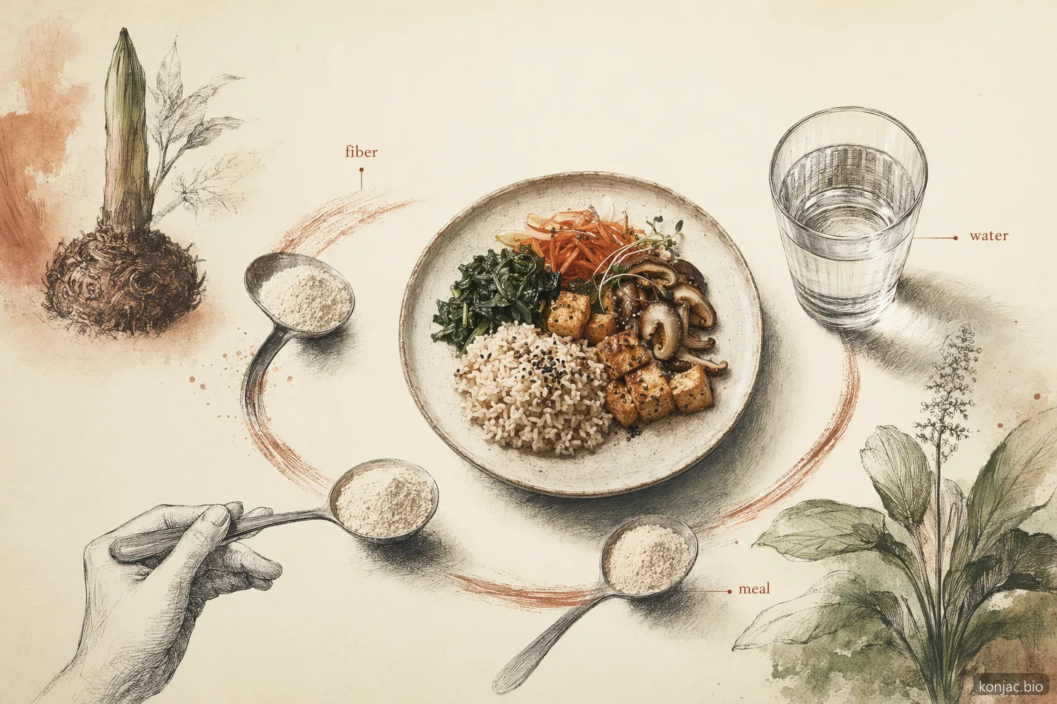 weight loss with glucomannan works best when fiber is taken with water before meals as part of a structured routine