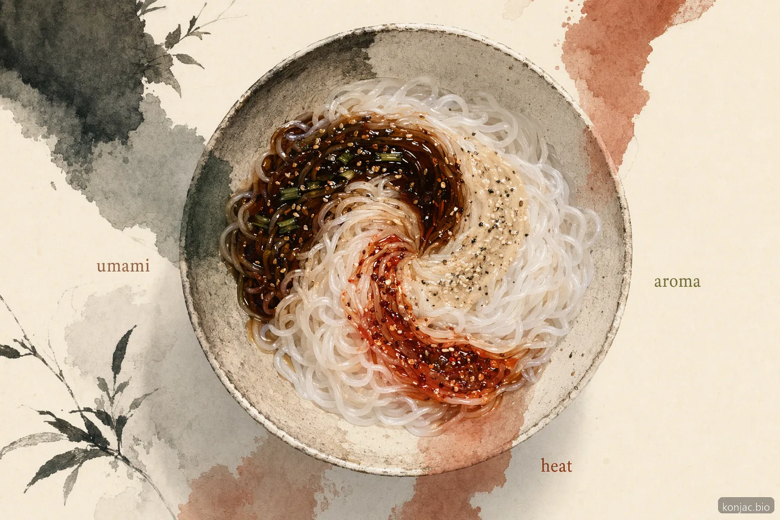 shirataki recipe sauce tastes balanced when umami, aroma, and heat coat dry-cooked noodles evenly