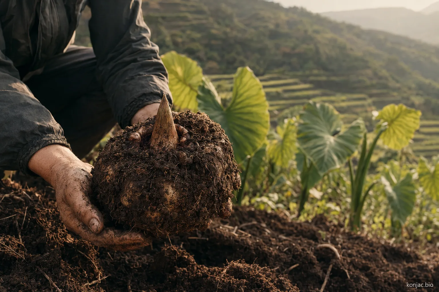 konjac sponge origin is the Amorphophallus konjac corm, harvested for fiber used in natural skincare tools.