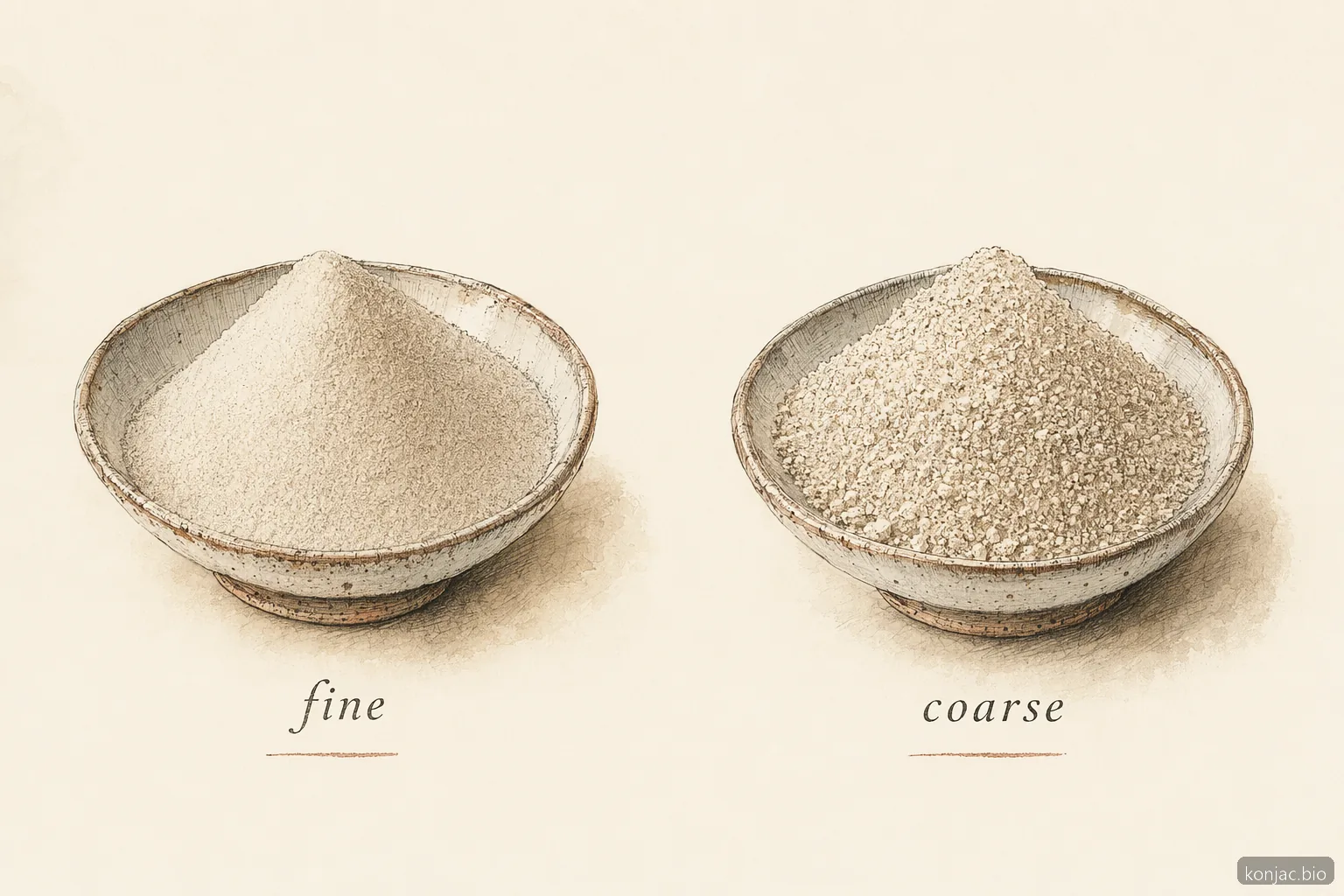 konjac wholesale specs often compare fine and coarse powder texture before bulk ingredient orders
