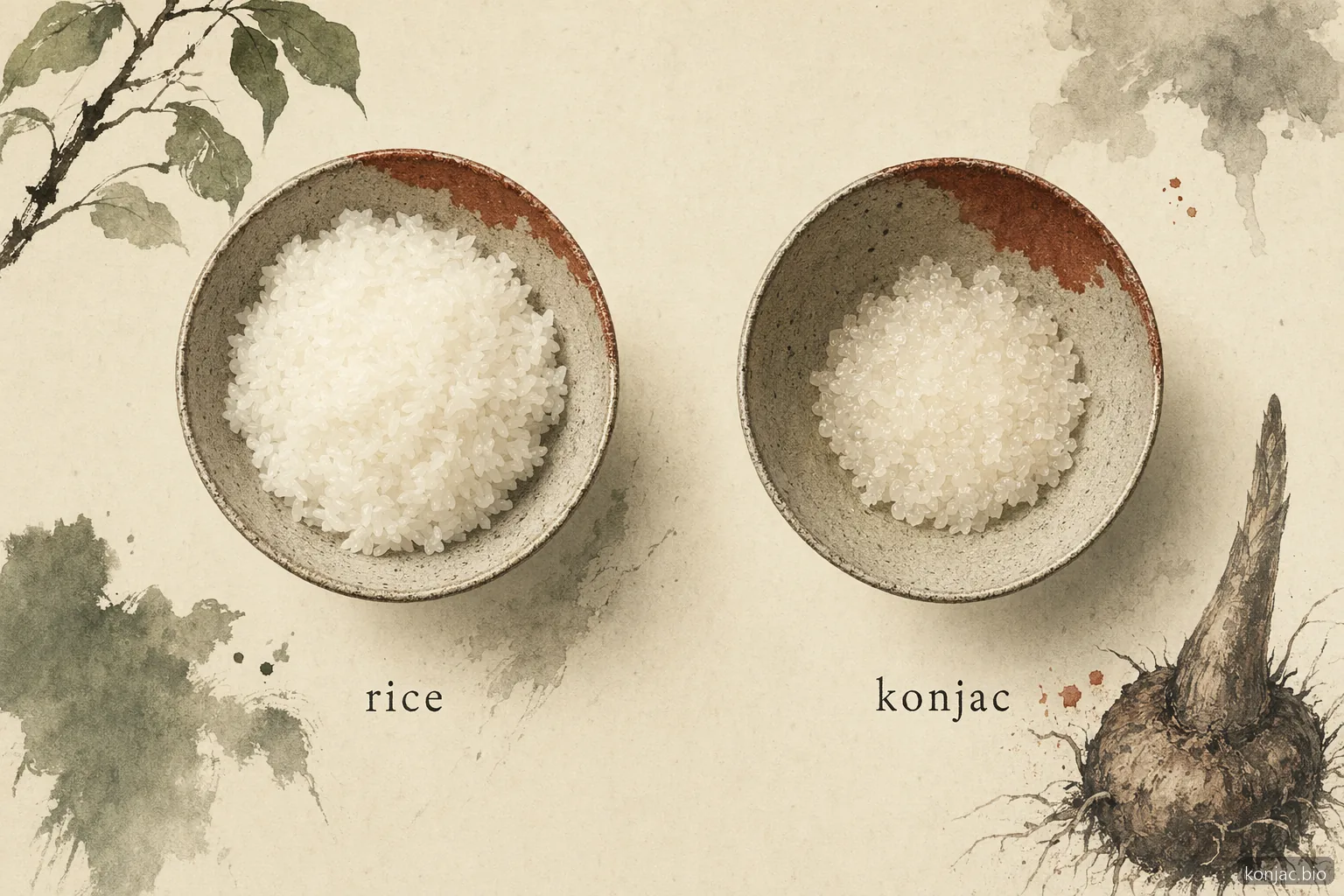 Miracle noodles rice has far fewer digestible carbs than white rice because konjac glucomannan is mostly fiber.